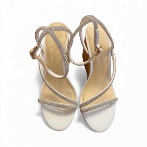 Jessica Simpson White Strappy Heels